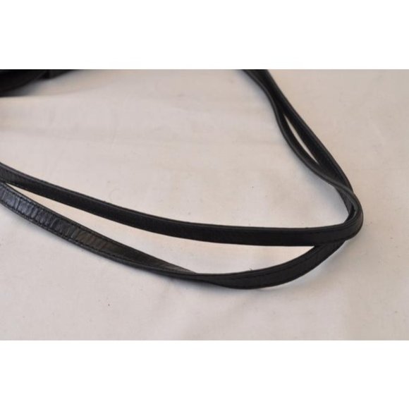 Fendi Black Suede Leather V Shaped Enamel Clasp HOBO Style Satchel Shoulder Bag - Picture 7 of 12